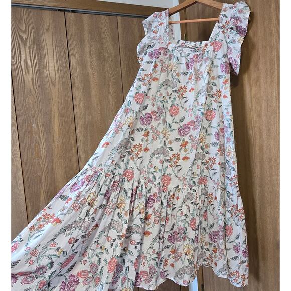 Ophelia & Indigo Floral Block Print Midi Dress - Picture 4 of 12